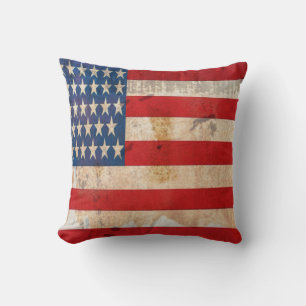 Oude glorie Sterren Stripes verdrietig Amerikaanse Kussen