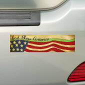 Oude Glory God Bless America Bumpersticker (Op auto)