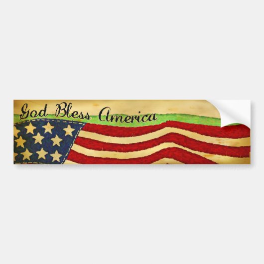 Oude Glory God Bless America Bumpersticker (Voorkant)