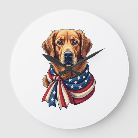 Oude Glory Golden Retriever Vintage T-shirt 2 Grote Klok (Voorkant)