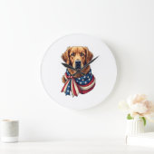 Oude Glory Golden Retriever Vintage T-shirt 2 Grote Klok (Huis)