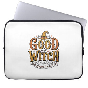 Oude Goede Heks Halloween Typografie Ontwerp_1 Laptop Sleeve