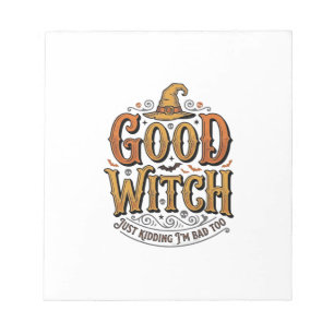 Oude Goede Heks Halloween Typografie Ontwerp_1 Notitieblok