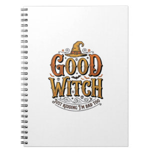 Oude Goede Heks Halloween Typografie Ontwerp_1 Notitieboek