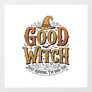 Oude Goede Heks Halloween Typografie Ontwerp_1 Raamsticker