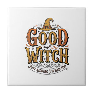 Oude Goede Heks Halloween Typografie Ontwerp_1 Tegeltje