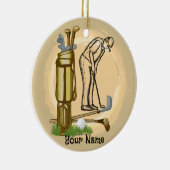 Oude Golfclubs golf Keramisch Ornament (Rechts)