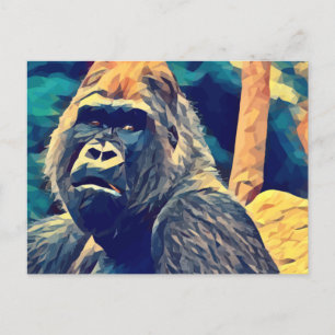 Oude Gorilla Origineel Abstract oerwoud Briefkaart