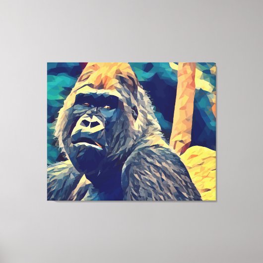 Oude Gorilla Origineel Abstract oerwoud Canvas Afdruk (Voorkant)