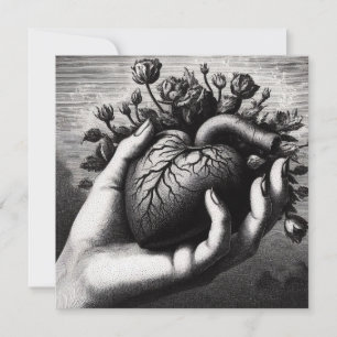 Oude Gothique Hart Valentijnsdag Retro Horror Kaart