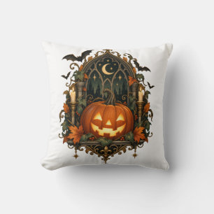 Oude gotische pompoen Halloween Kussen