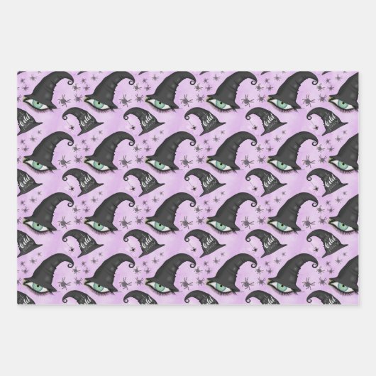 Oude Gotische Pompoen Heksenhoed Halloween Cadeau Inpakpapier Vel (Voorkant 2)