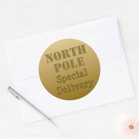 Oude Goud Kerstmis Noordpool Stickers (Envelop)