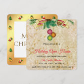 Oude gouden achtergrond, Kerst magie Kerstkaart (Voorkant / Achterkant)