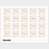 Oude gouden bloempatroon op roze designer vierkante sticker (Vel)