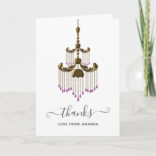 Oude Gouden Elegantie Quinceañera Bedankkaart