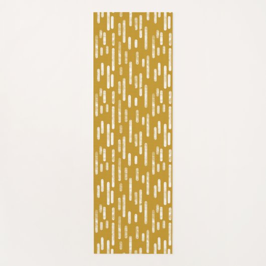 Oude gouden en witte afgeronde lijnen patroon yogamat (Voorkant)
