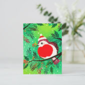 Oude Gouden Groene Wintervogel  Feestdagenkaart (Staand voorkant)