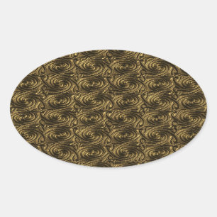 Oude Gouden Keltische spiraal knopen patroon Ovale Sticker