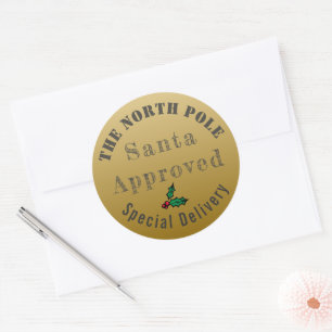 Oude Gouden Kerst Noordpool Stickers