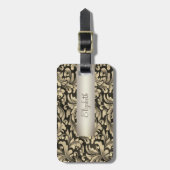 Oude Gouden Krullen Bagagelabel (Voorkant verticaal)