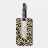 Oude Gouden Krullen Bagagelabel (Achterkant verticaal)