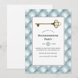 Oude Gouden Parel Sleutel Housewarming Feest Kaart