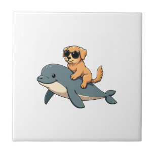 Oude Gouden Retriever Ridder Belugawalvis Grappig Tegeltje