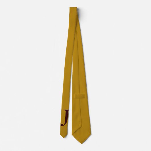 oude goudkleur met monogram stropdas (Achterkant)