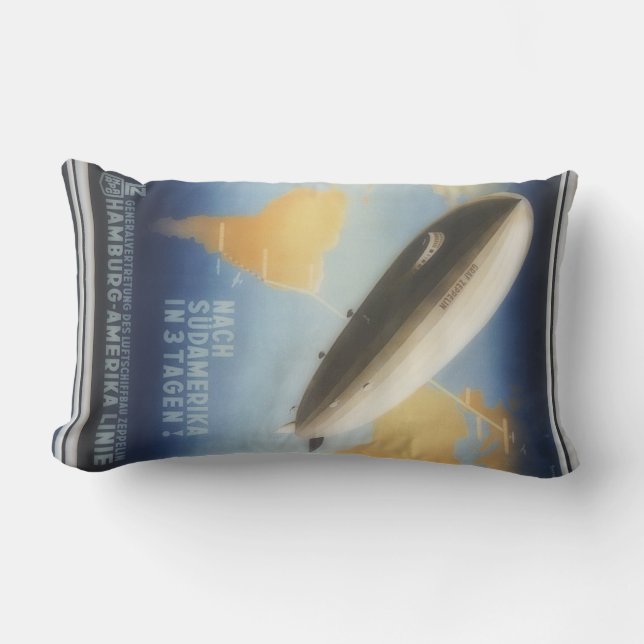Oude Graf Zeppelin-reisposter Buitenkussen (Voorkant)