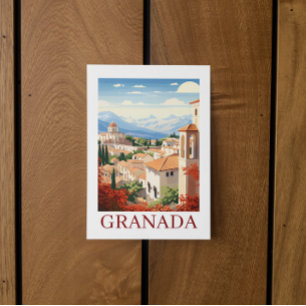 Oude Granada Alhambra Spanje Reizen Briefkaart
