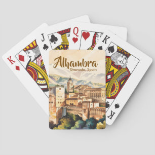 Oude Granada Spanje Alhambra Aquarel Reis Pokerkaarten