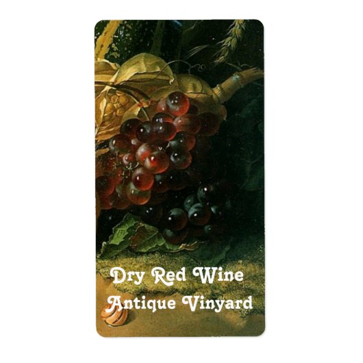 OUDE GRAPE VINEYARD HARVEST EN RODE DRUIVEN ETIKET (Voorkant)