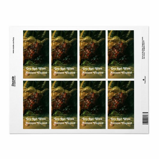 OUDE GRAPE VINEYARD HARVEST EN RODE DRUIVEN ETIKET (Full Sheet)