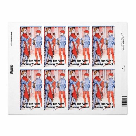 OUDE GRAPE VINEYARD RED RED WINE TASTING ETIKET (Full Sheet)