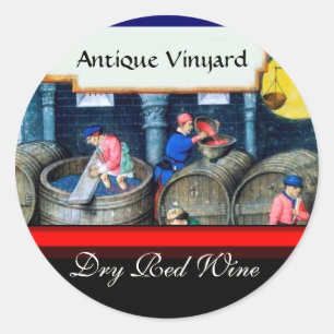 OUDE GRAPE VINEYARD RED RODE WIJNBARRELS RONDE STICKER
