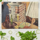 Oude grappige bruidsdouche / Housewarming Party Theedoek (Gevouwen)