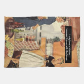 Oude grappige bruidssluier / House Warming Feestje Theedoek (Horizontaal)