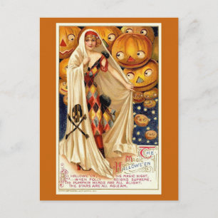 Oude grappige Halloween-illustratie Briefkaart