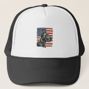 Oude Great Dane Patriottische Vlag Vector Design_1 Trucker Pet