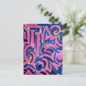 Oude Grieks graffiti-Abstract kunsthaar geverfd Briefkaart (Staand voorkant)