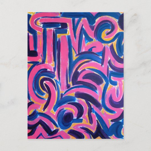 Oude Grieks graffiti-Abstract kunsthaar geverfd Briefkaart (Voorkant)