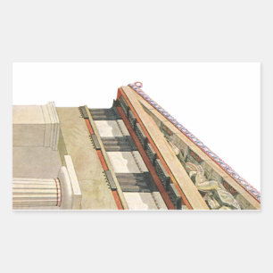 Oude Griekse Architectuur, Tempel van Athena Rechthoekige Sticker
