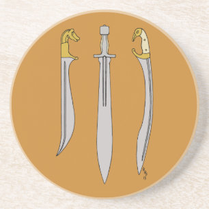 Oude Griekse blades Zandsteen Onderzetter