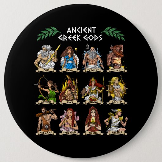 Oude Griekse goden Ronde Button 6,0 Cm (Voorkant)