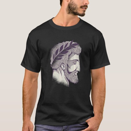 Oude Griekse goden zetten Olympus Romeinse kopgod T-shirt (Voorkant)