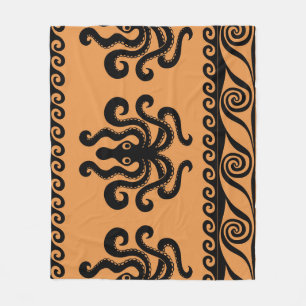 Oude Griekse octopus, golfpatroon Fleece Deken