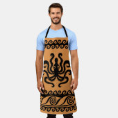 Oude Griekse octopus, golfpatroon Schort (Gedragen)