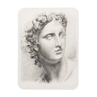 Oude Griekse sculptuur zwart-wit portret Magneet