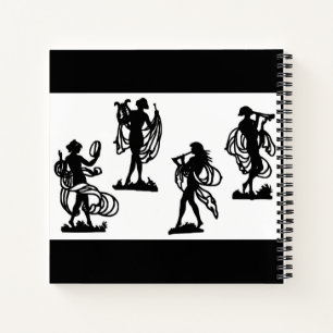 Oude Griekse silhouettes van de Muses Notitieboek